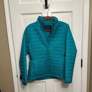 Lands' End Turquoise Quilted Packable Jacket